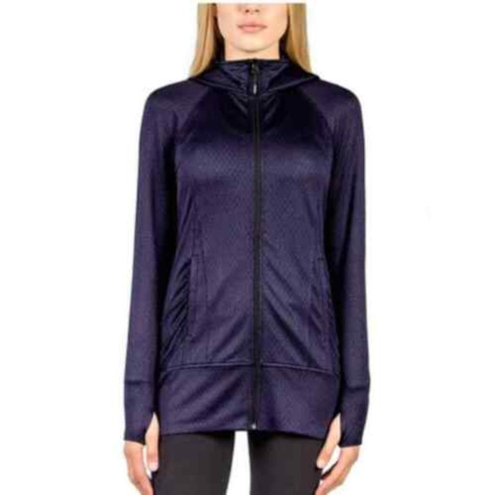 Mondetta Purple Herringbone Zip-up Pockets Athleisure Hoodie Sweatshirt P6712